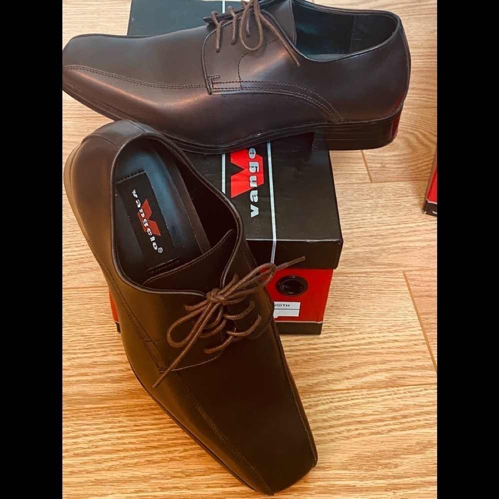 Dark Brown Chocolate Size 11W Square Toe Matte Tux Tuxedo Dress Shoes